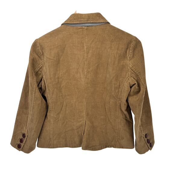 Abercrombie & Fitch Corduroy Blazer Womens Medium Cropped Brown Academia Preppy - Picture 3 of 9